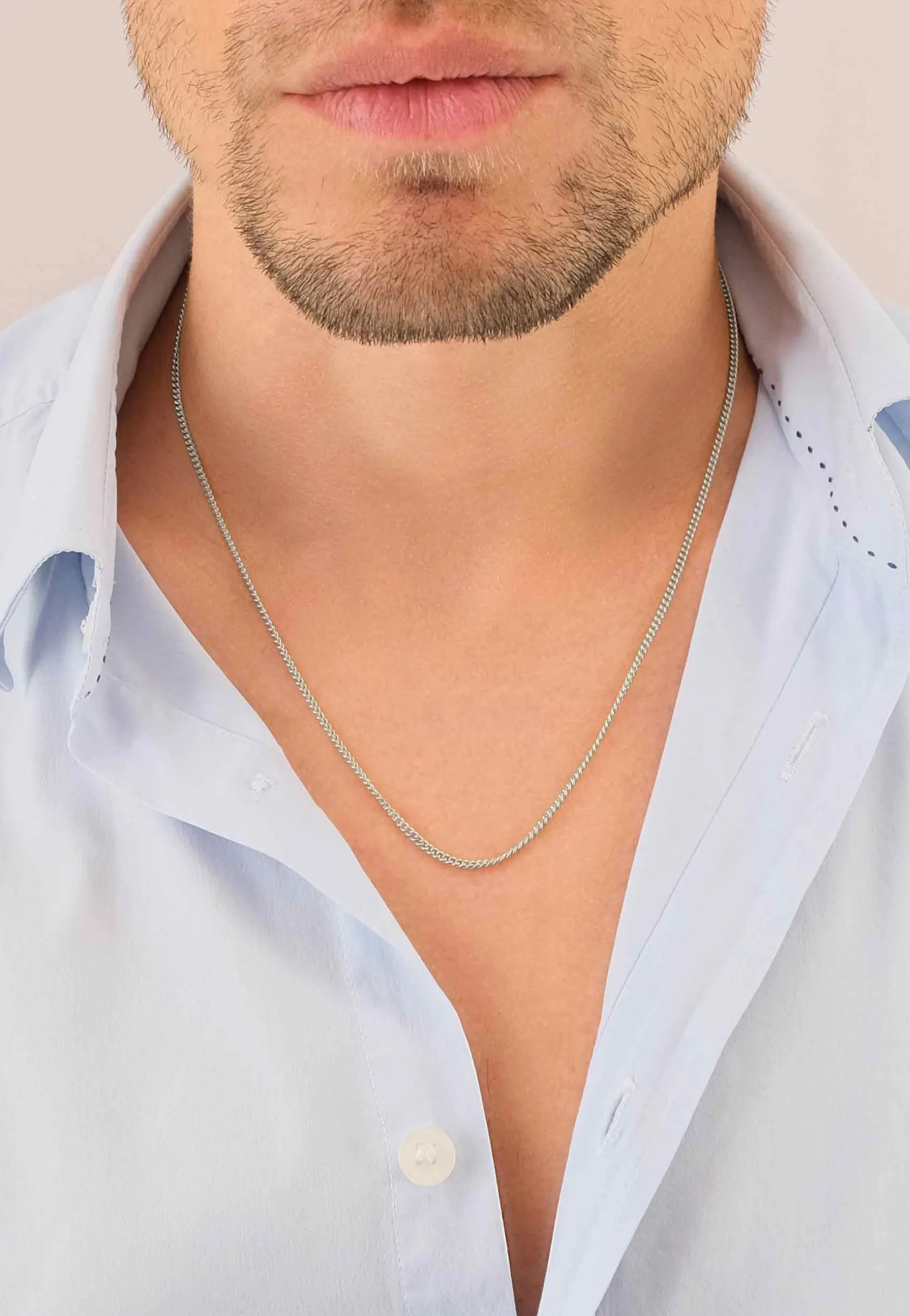 Collier Rundpanzer Weissgold 750, 2.1mm, 42cm