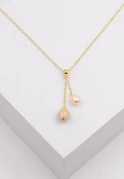 Collier Silber 925 Süsswasserperle 5-5.5mm Zirkonia