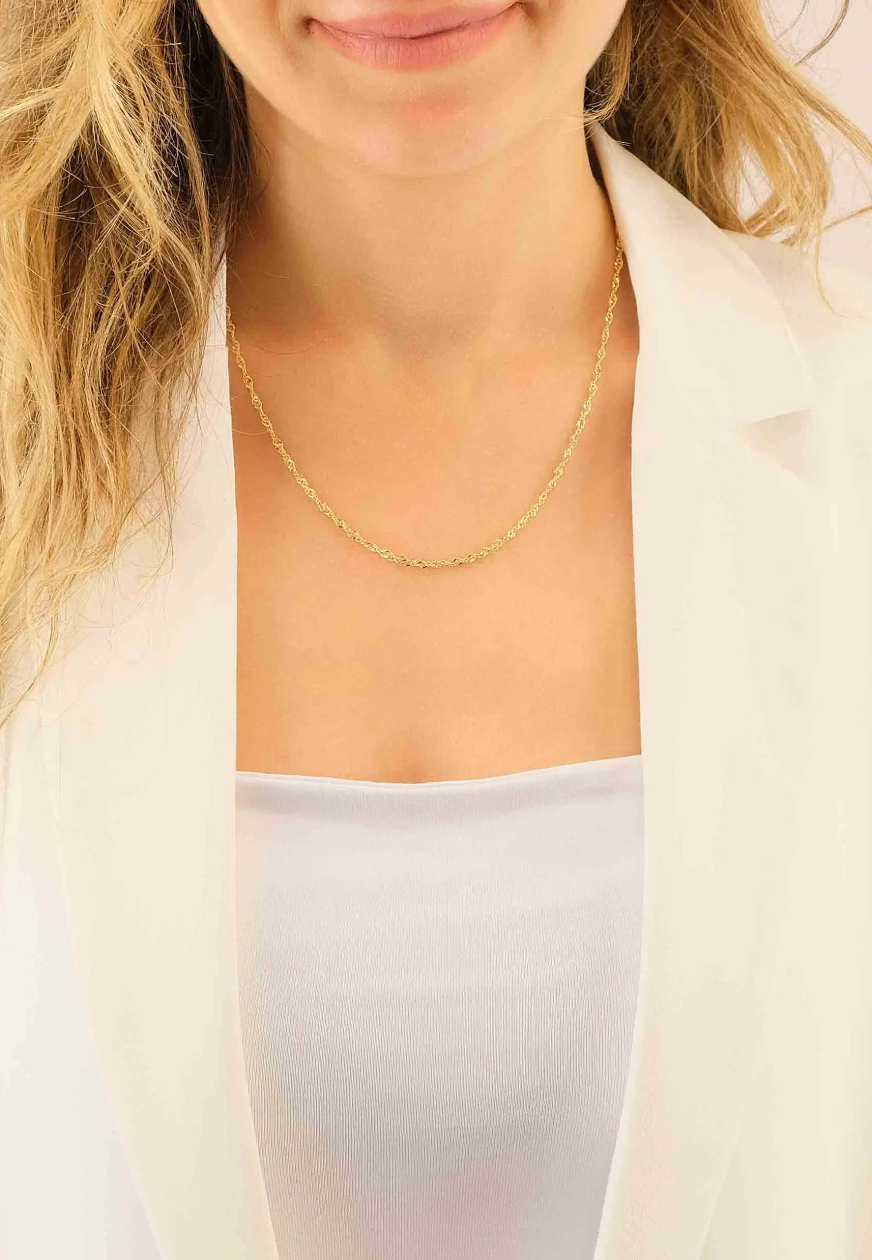 Collier Singapur Gelbgold 750, 1.8mm, 38cm