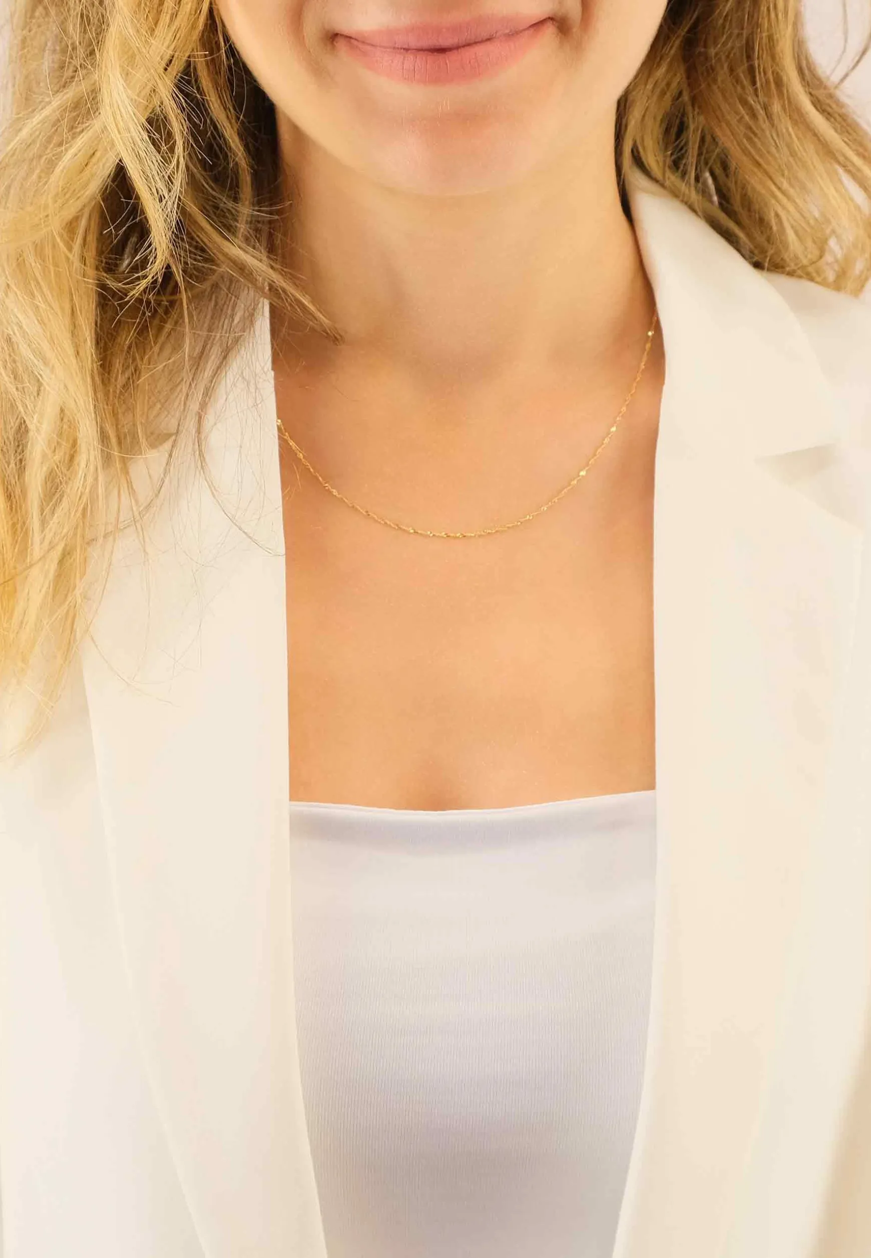 Collier Singapur Gelbgold 750, 1.2mm, 42cm