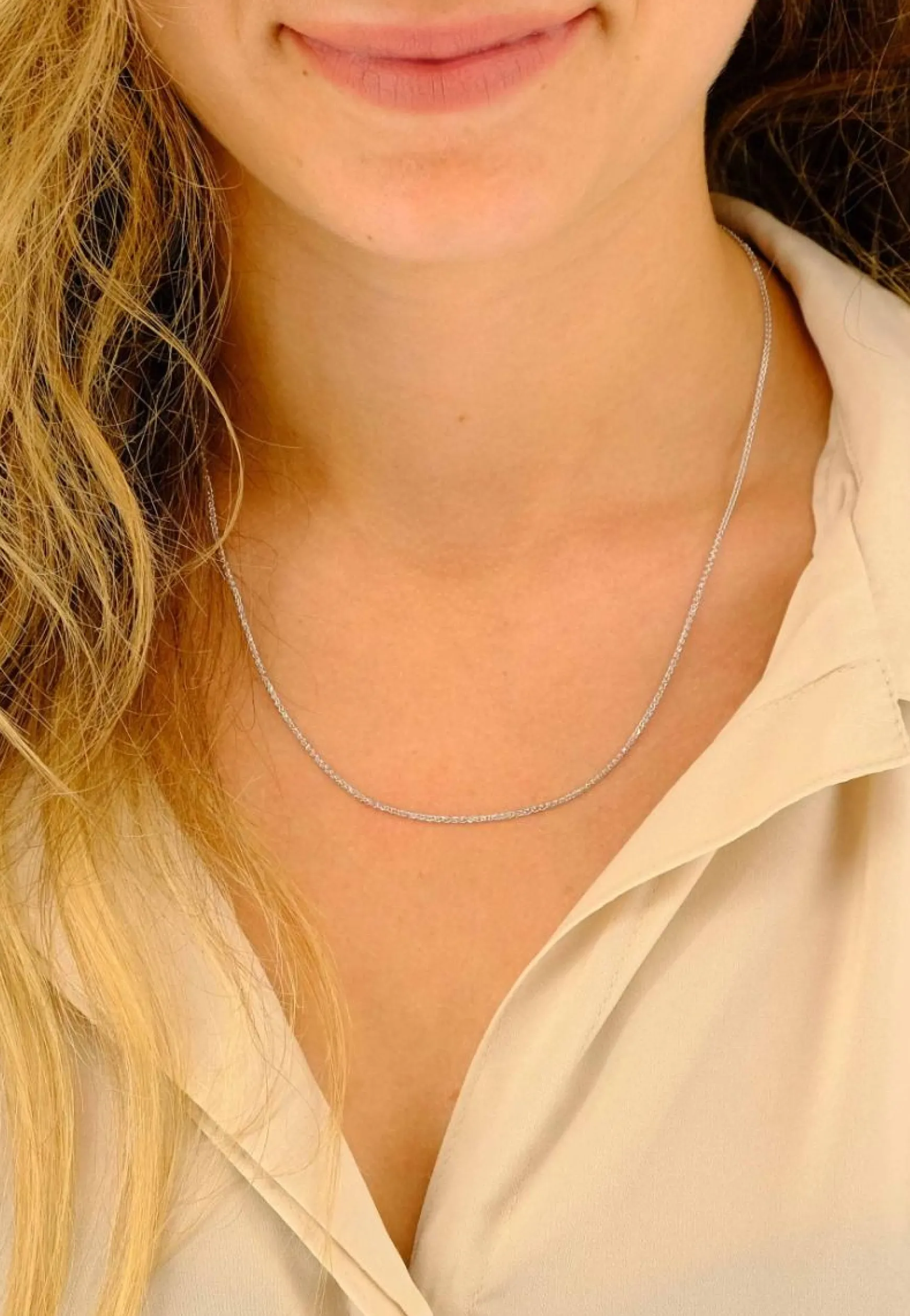 Collier Zopf Weissgold 750, 1.2mm, 45cm