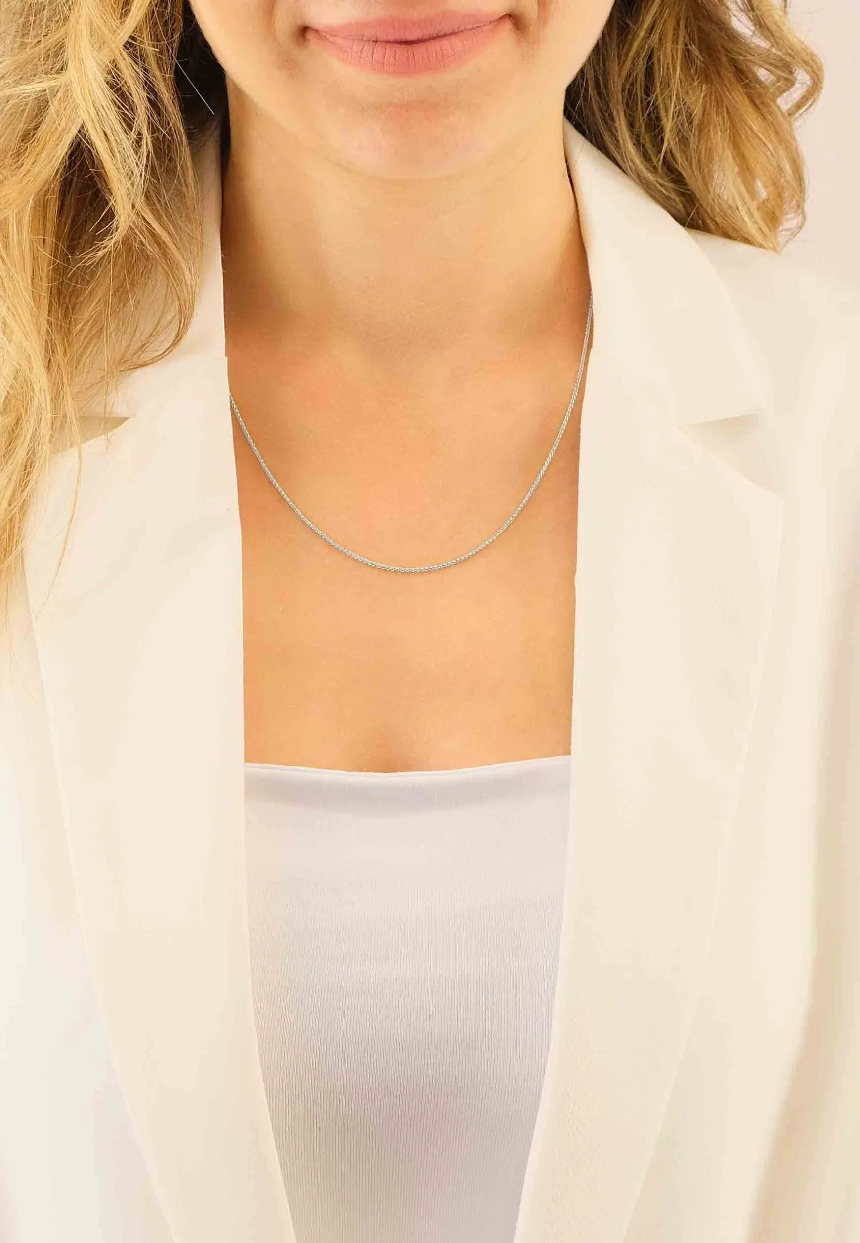 Collier Zopf Weissgold 750, 1.2mm, 38cm