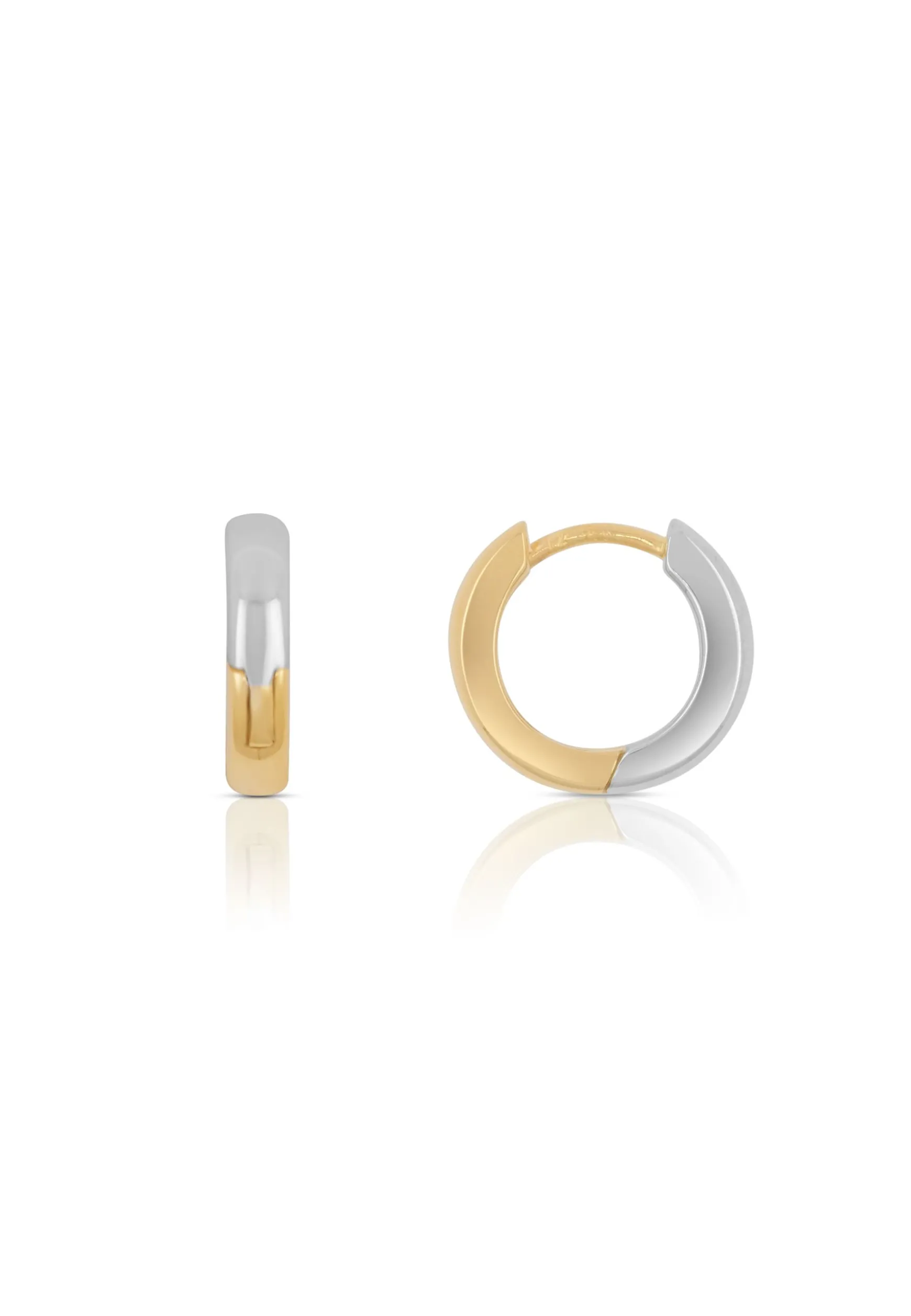 Creolen Bicolor Gelbgold-/Weissgold 750, 11mm