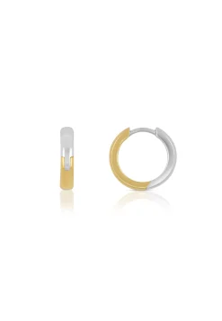 Creolen Bicolor Gelbgold-/Weissgold 750, 14mm