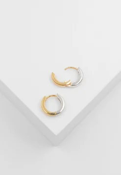 Creolen Bicolor Gelbgold-/Weissgold 750, 11mm