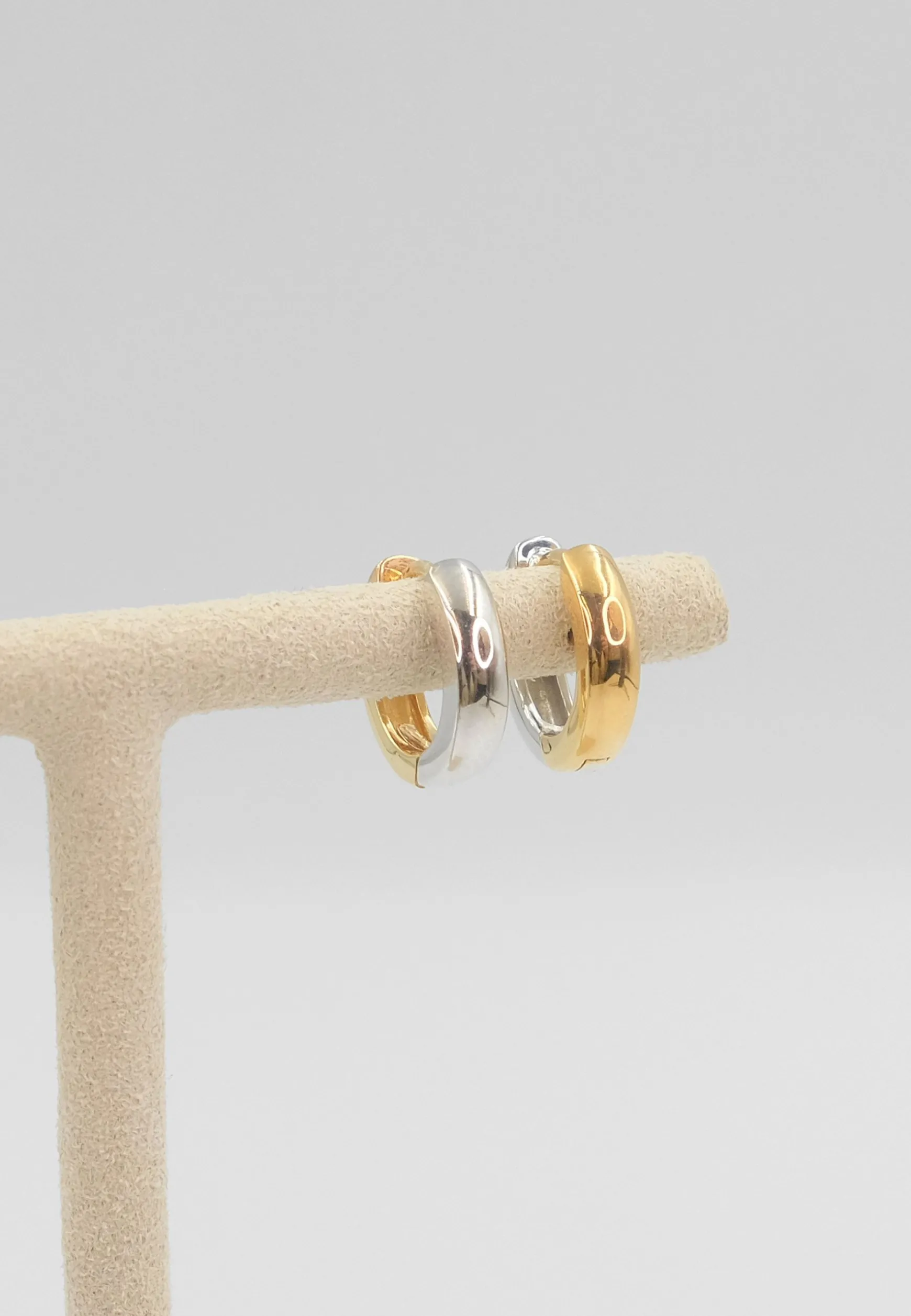 Creolen Bicolor Gelbgold-/Weissgold 750, 11mm