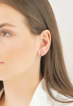 Creolen Bicolor Gelbgold-/Weissgold 750, 11mm