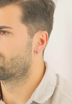 Creolen Bicolor Gelbgold-/Weissgold 750, 14mm