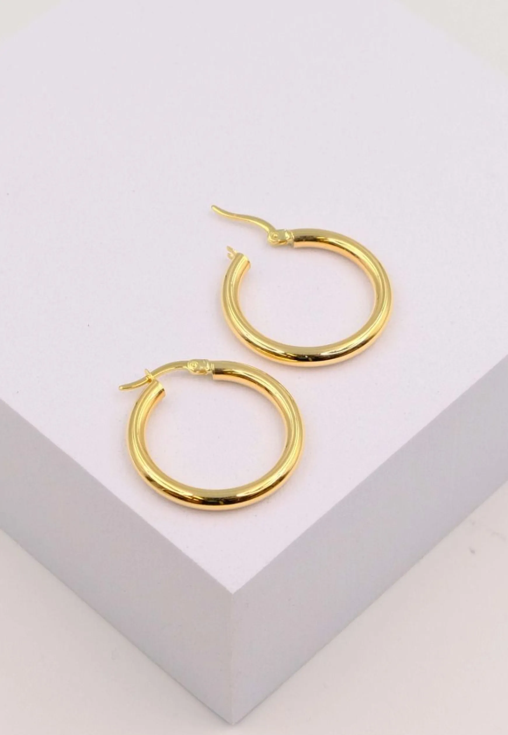 Creolen Gelbgold 750 Runddraht 26x3mm