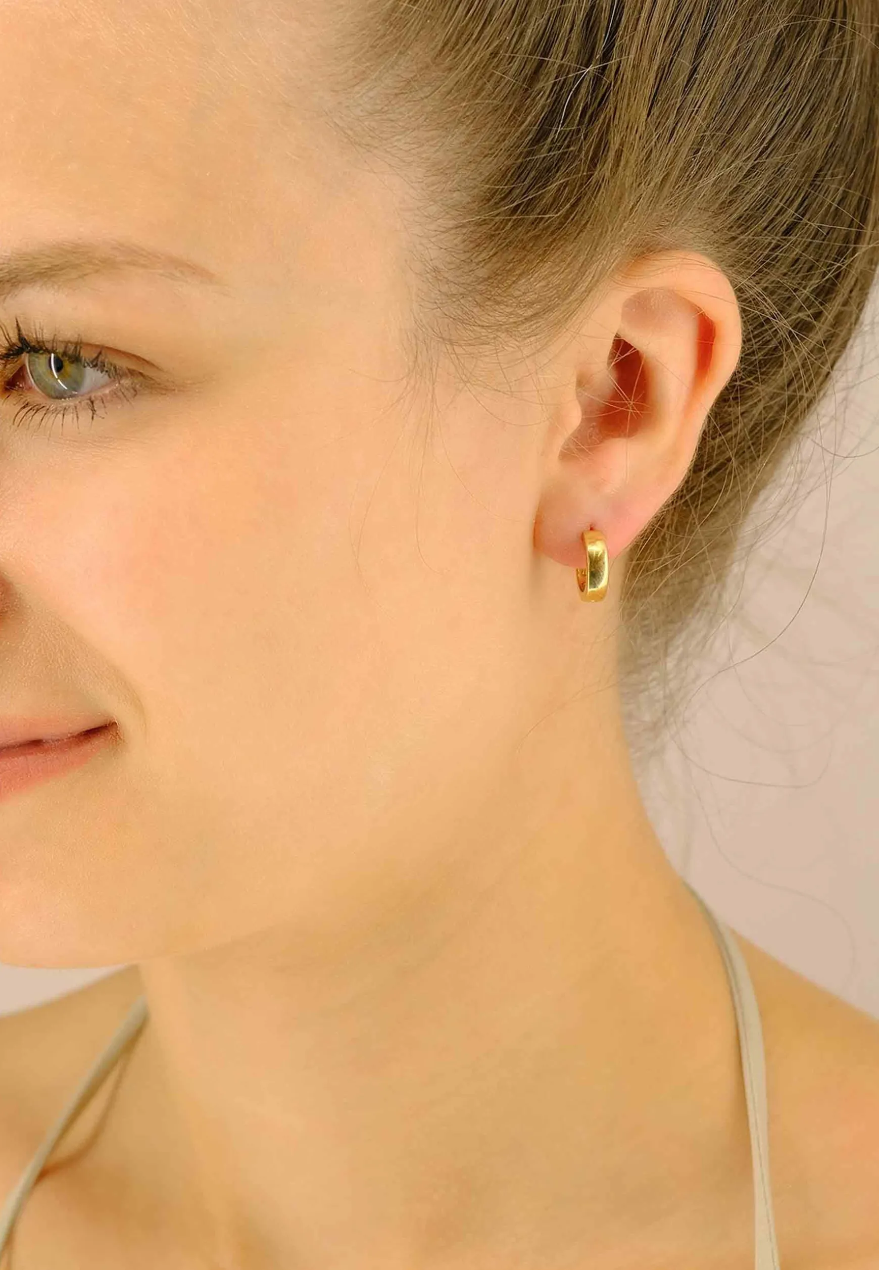 Creolen Gelbgold 750 U-Profil Scharnier 12.5mm