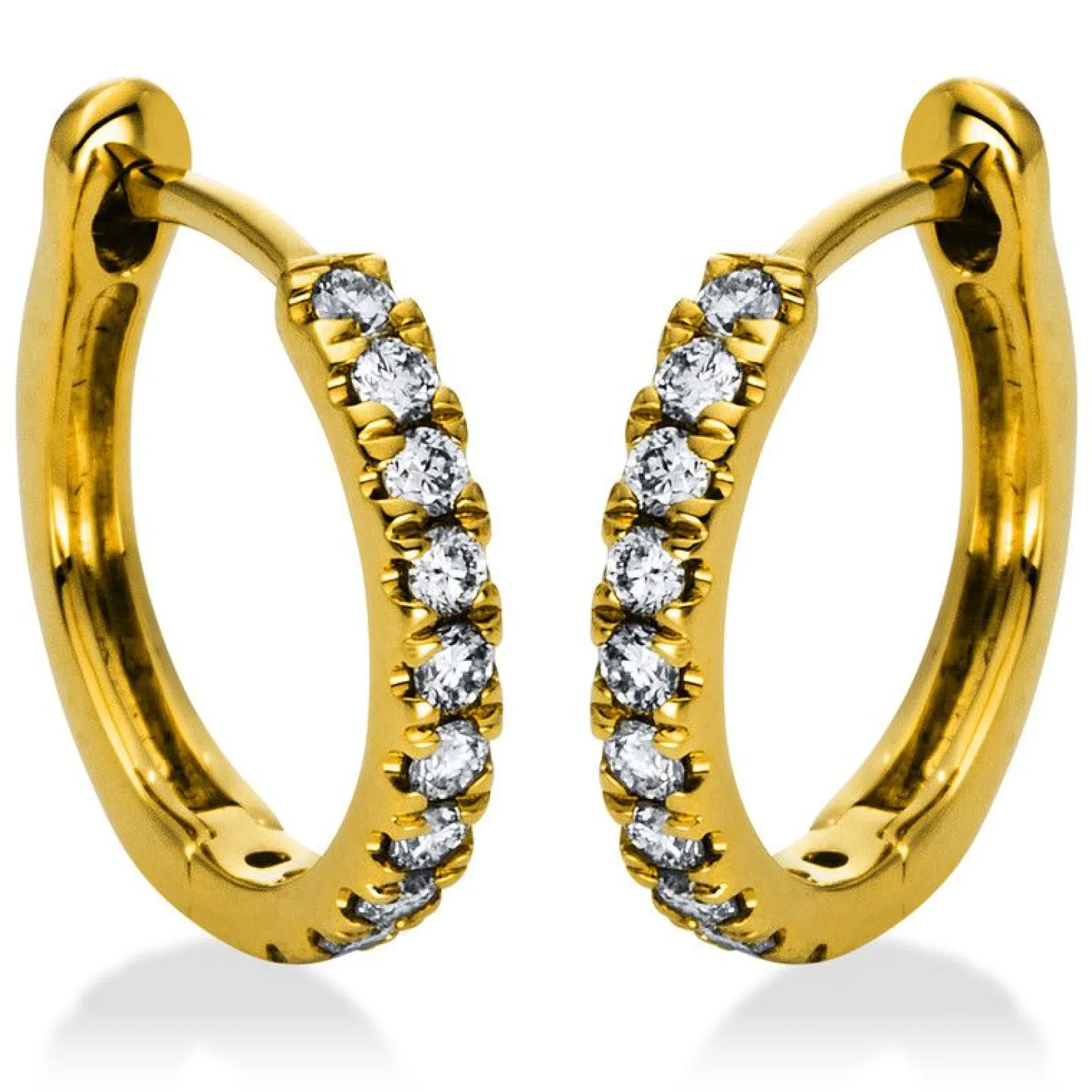 Creolen 750/18K Gelbgold Diamant 0.21ct.