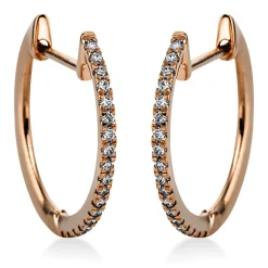 Creolen 585/14K Roségold Diamant 0.25ct.