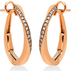 Creolen 750/18K Rotgold Diamant 0.14ct.