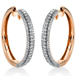 Creolen 750/18K Rotgold Diamant 0.97ct.