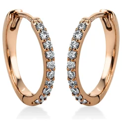 Creolen 585/14K Rotgold Diamant 0.4ct.