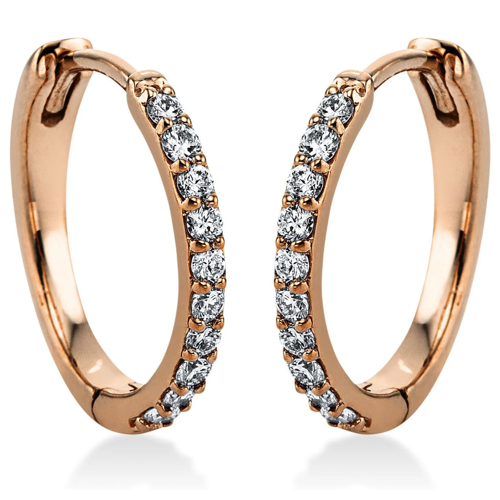 Creolen 585/14K Rotgold Diamant 0.4ct.