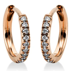 Creolen 750/18K Rotgold Diamant 0.15ct.