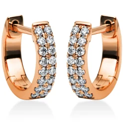 Creolen 750/18K Rotgold Diamant 0.36ct.