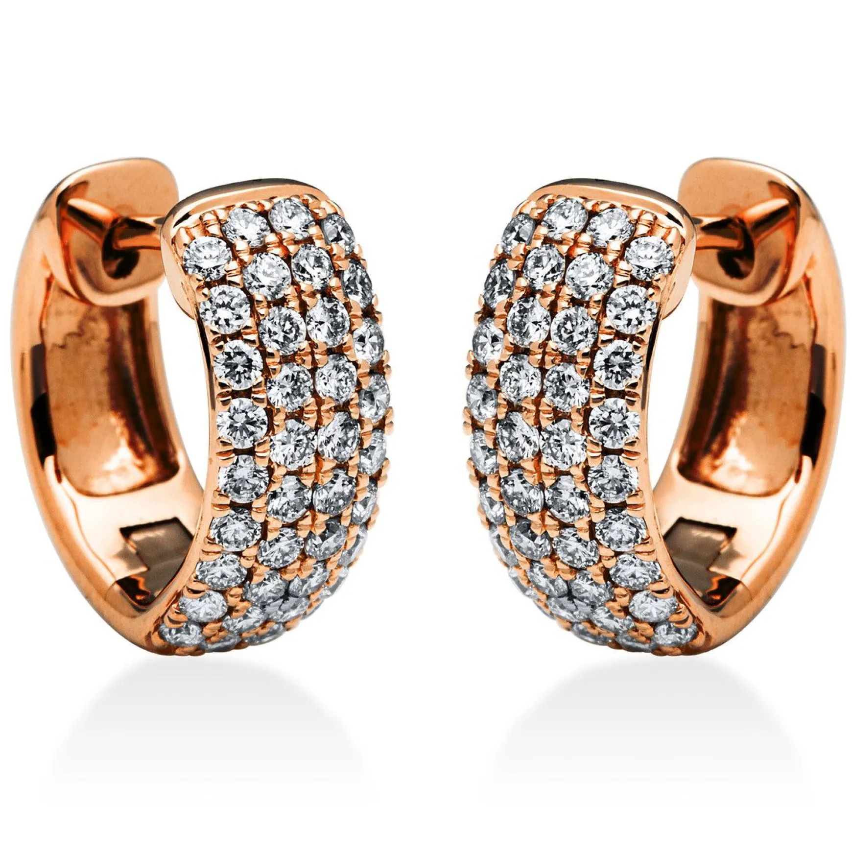 Creolen 750/18K Rotgold Diamant 0.58ct.