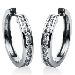 Creolen 750/18K Weissgold Diamant 1ct.