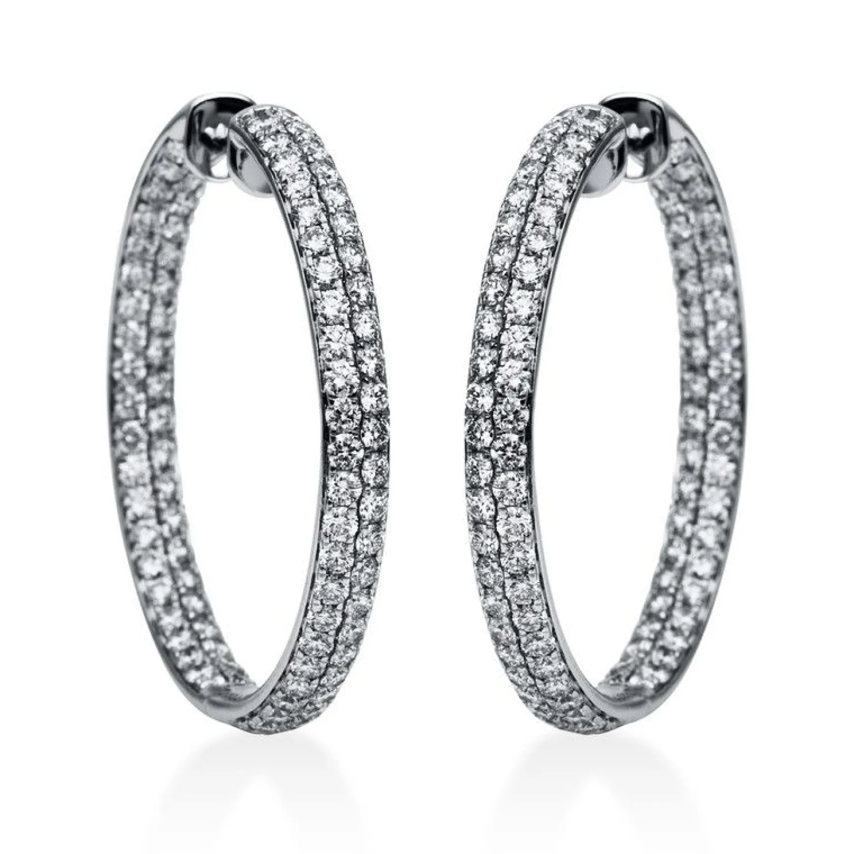 Creolen 750/18K Weissgold Diamant 4.38ct.