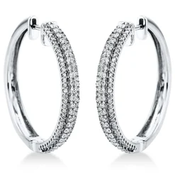 Creolen 750/18K Weissgold Diamant 0.98ct.