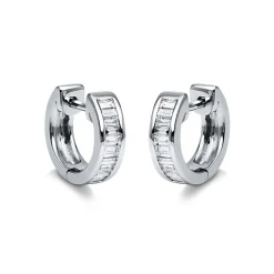 Creolen 750/18K Weissgold Diamant 0.4ct.