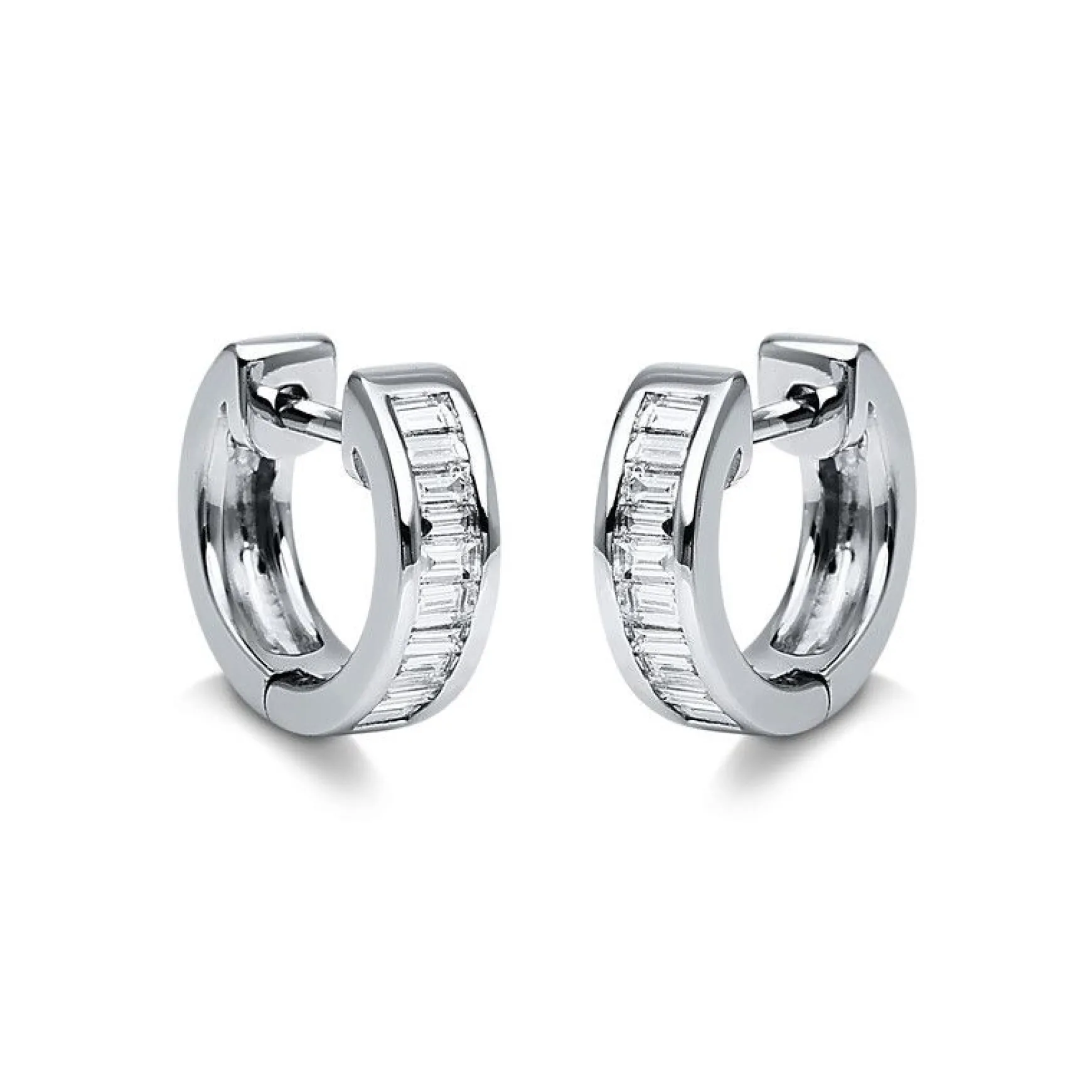 Creolen 750/18K Weissgold Diamant 0.4ct.