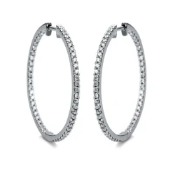 Creolen 750/18K Weissgold Diamant 0.9ct.