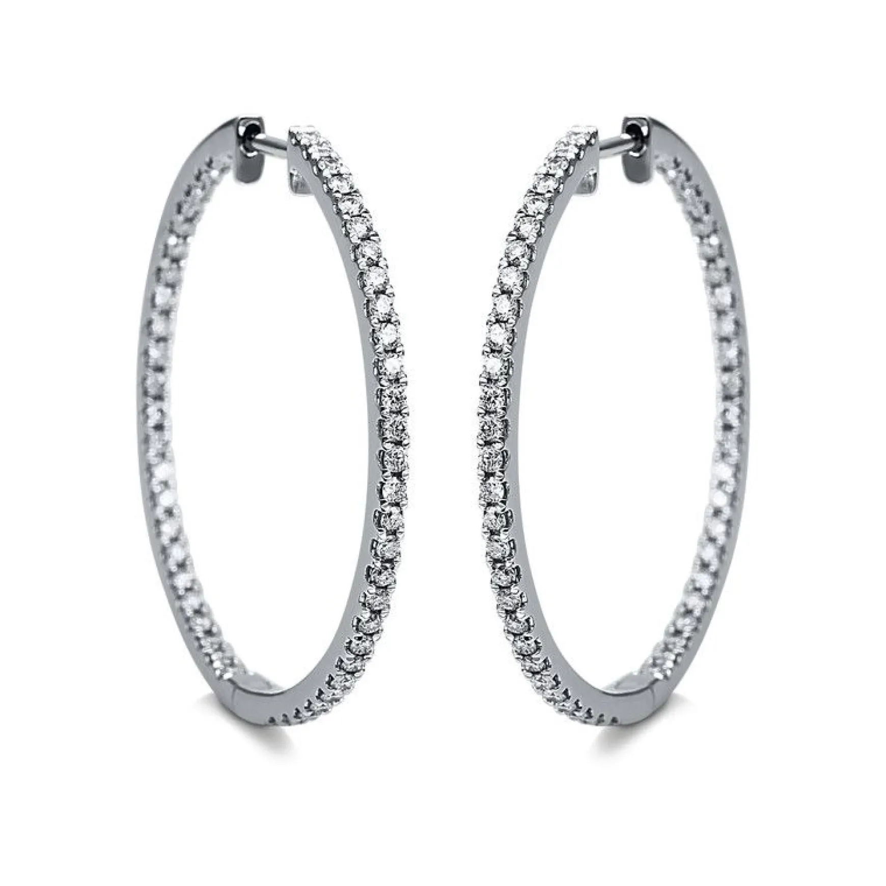 Creolen 750/18K Weissgold Diamant 0.9ct.