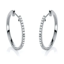 Creolen 585/14K Weissgold Diamant 0.24ct.