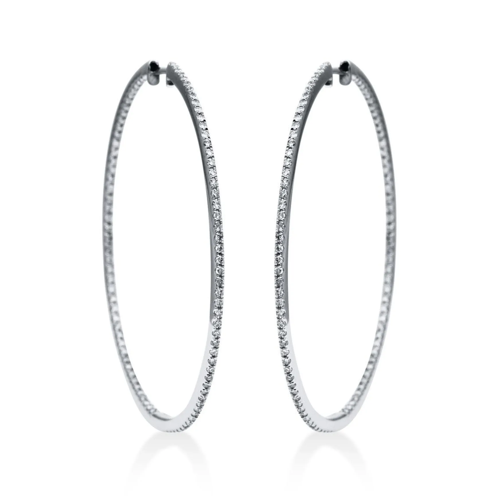 Creolen 750/18K Weissgold Diamant 0.8ct.