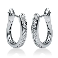 Creolen 750/18K Weissgold Diamant 0.25ct.