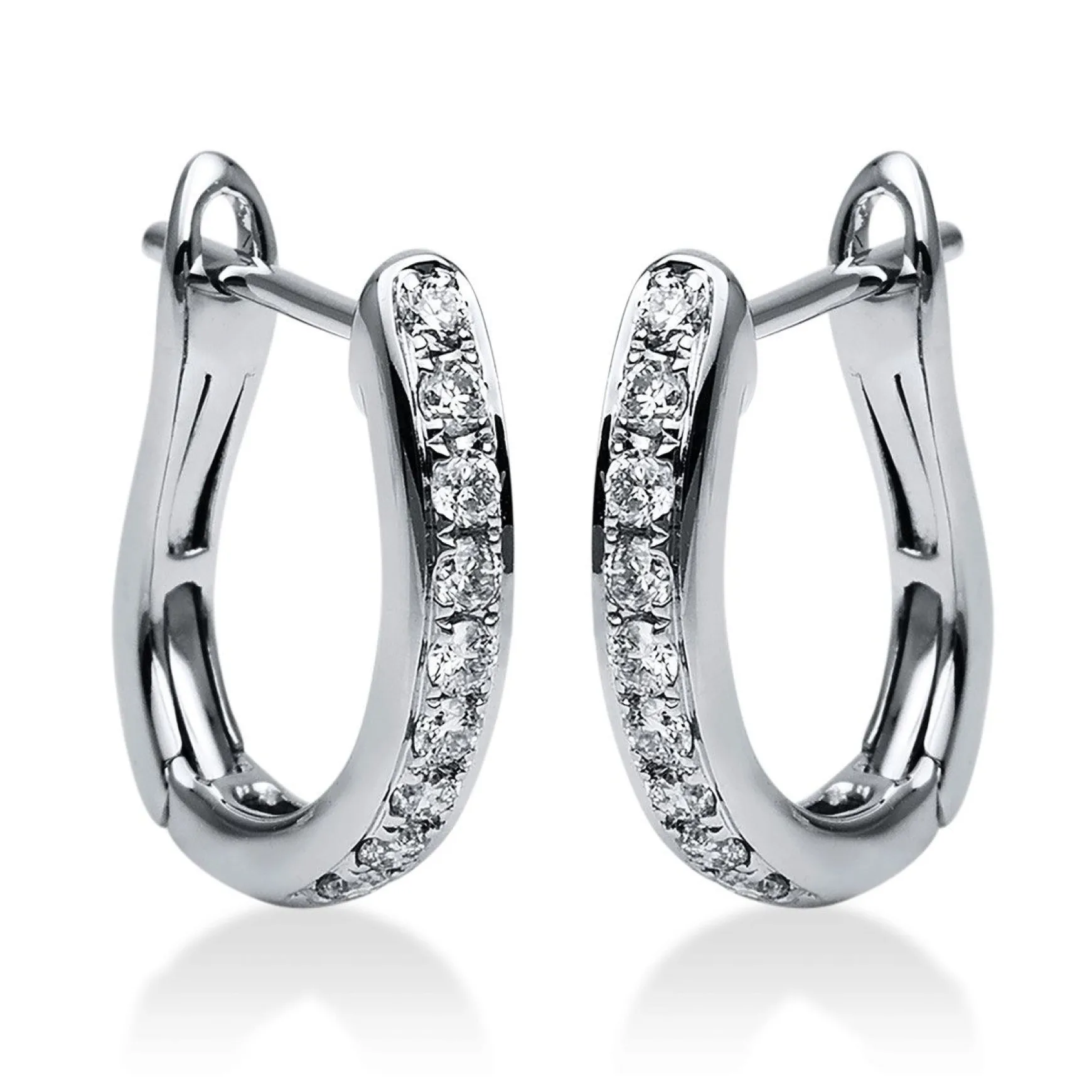 Creolen 750/18K Weissgold Diamant 0.25ct.