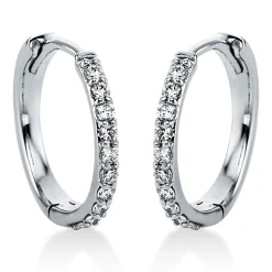 Creolen 585/14K Weissgold Diamant 0.29ct.