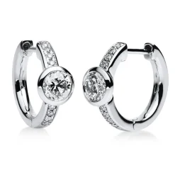 Creolen 585/14K Weissgold Diamant 0.9ct.