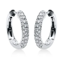 Creolen 750/18K Weissgold Diamant 0.75ct.