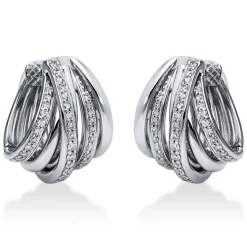 Creolen 750/18K Weissgold Diamant 0.44ct.