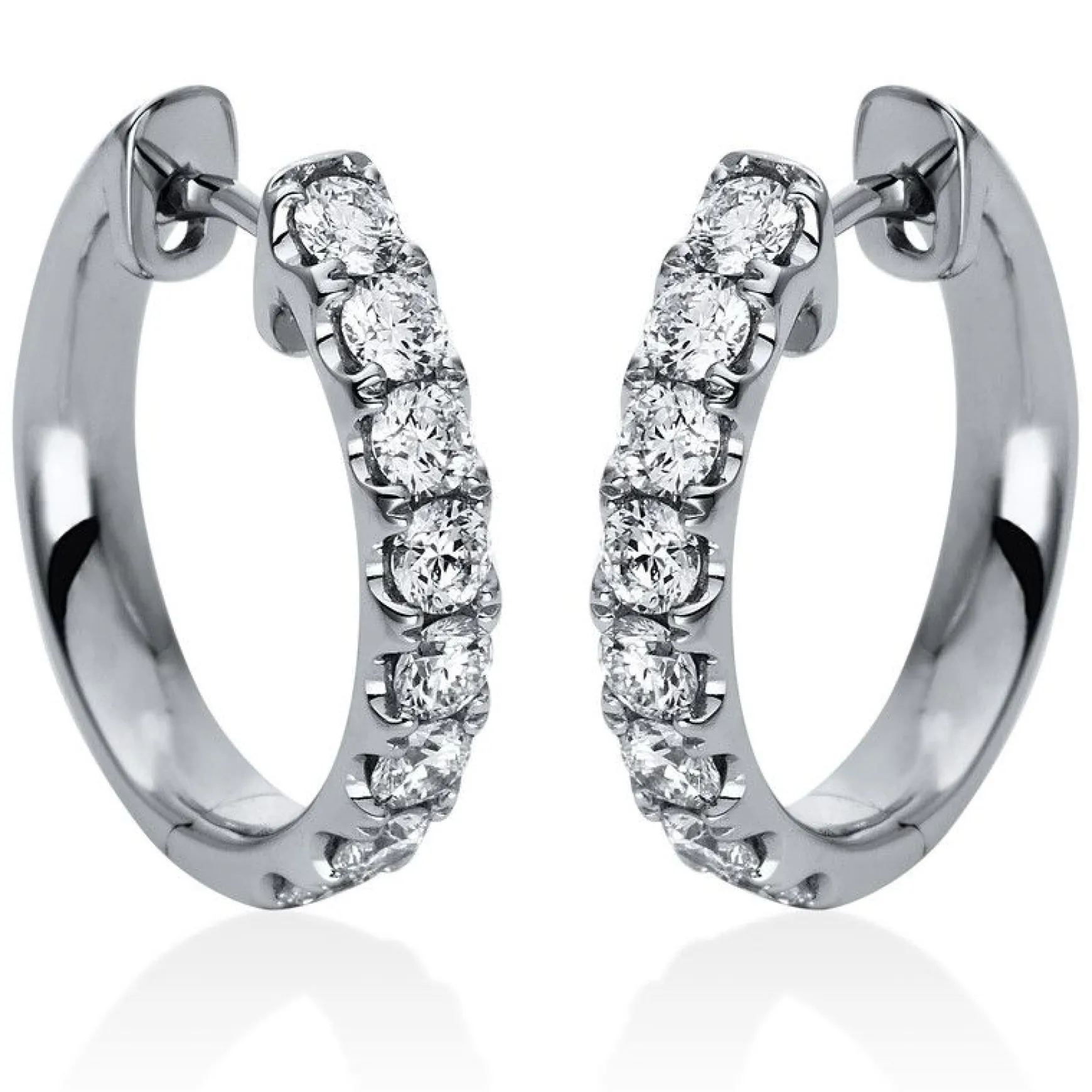 Creolen 750/18K Weissgold Diamant 1.28ct.