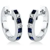 Creolen 750/18K Weissgold Diamant 0.4ct. Safir 0.51ct.