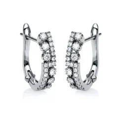 Creolen 585/14K Weissgold Diamant 0.29ct.