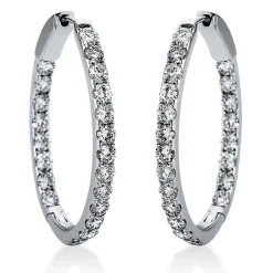 Creolen 585/14K Weissgold Diamant 3.05ct.