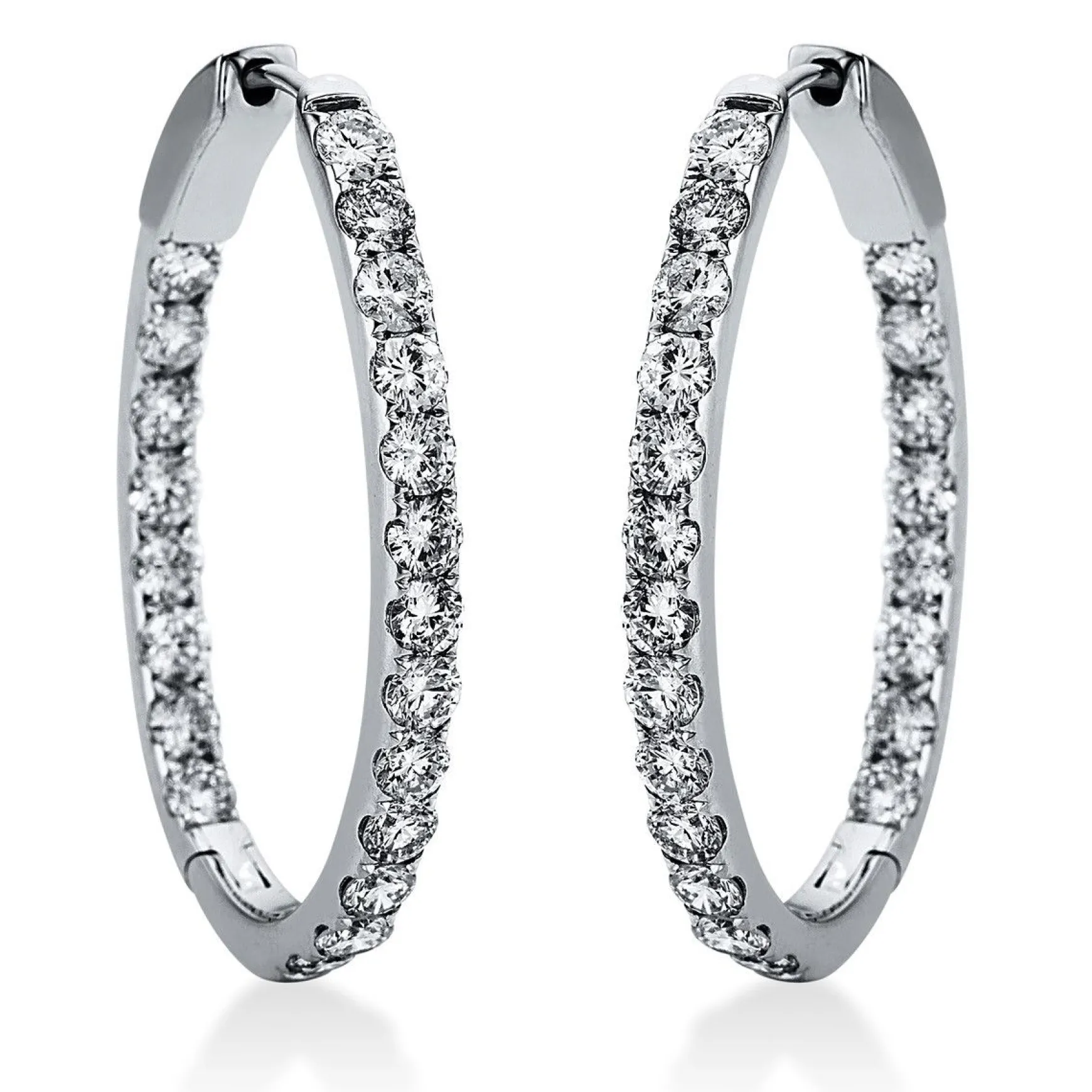 Creolen 585/14K Weissgold Diamant 3.05ct.