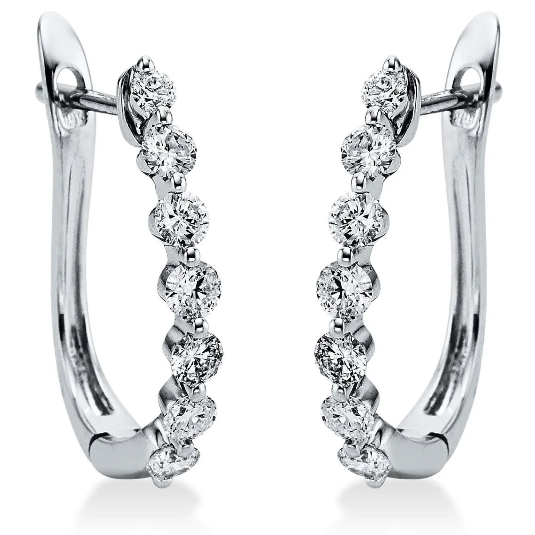 Creolen 750/18K Weissgold Diamant 0.82ct.