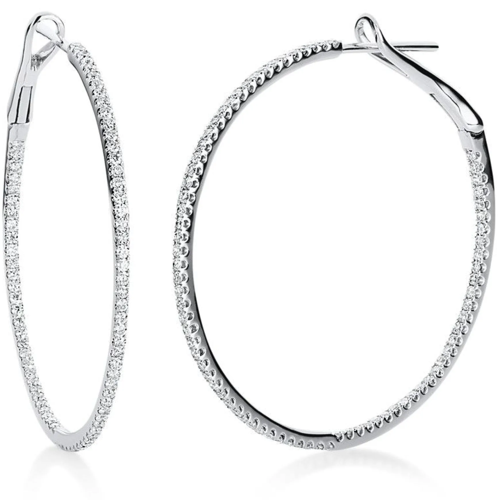 Creolen 750/18K Weissgold Diamant 0.76ct.