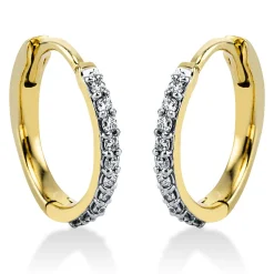 Creolen 585/14K Weissgold/Gelbgold Diamant 0.2ct.