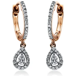 Creolen 750/18K Weissgold/Rotgold Diamant 0.23ct.