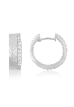 Creolen Silber 925 Zirkonia, 17x5mm