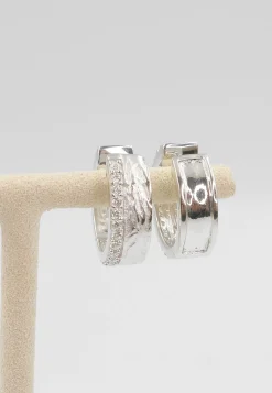 Creolen Silber 925 Zirkonia, 17x5mm