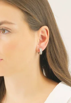 Creolen Silber 925 Zirkonia, 17x5mm